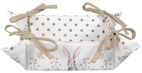 Bavlnený košík na pečivo s veľkonočným motívom Rustic Easter Bunny - 35 * 35 * 8 cm