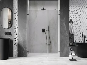 Mexen Lunar-B, Otočné ľavé sprchové dvere 125 cm, 8mm číre sklo, grafitový profil, 832S-125-050-95-00-L