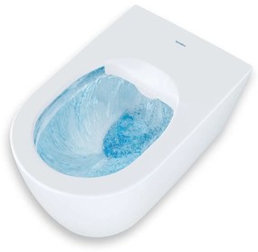 DURAVIT ME by Starck závesné WC s HygieneFlush (rotačný oplach), s hlbokým splachovaním, 370 x 570 mm, biela, s povrchom HygieneGlaze + sedátko so sklápacou automatikou (SoftClose), 45790920A1