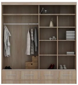 Šatníková skriňa Multi 200, Biela