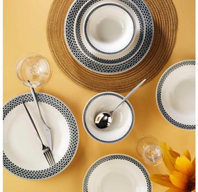 12-dielna jedálenská súprava z porcelánu, biela/čierna
