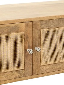 Drevený TV stolík z mangového dreva s výpletom Ginna - 120*43*49 cm