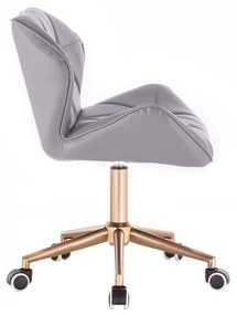 LuxuryForm DESIGN Stolička MILANO na zlatej podstave s kolieskami - šedá