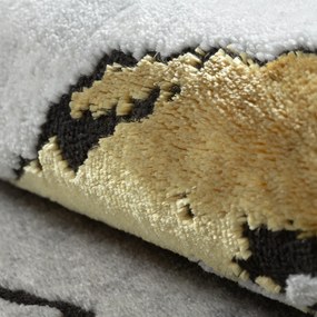 Dywany Łuszczów, Kusový koberec Allure 1963 white/gold kruh, 150x150 (priemer) kruh, biela, kancelária