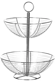 Dvojposchodový stojan z kovu Casa Selección Baker, výška 41 cm