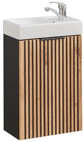 Závesná skrinka Casad Vedea so zápustným umývadlom 40 cm dub wotan/čierna