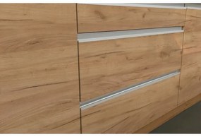 Kuchynská linka MARINA 180 cm, dub craft/lesklá biela