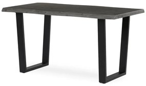 Stůl jídelní, 140x80x75 cm, MDF, kov, šedý dub, černá