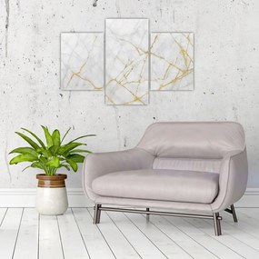 Obraz - Bielo-zlatý mramor (90x60 cm)