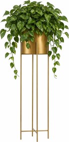KOVOVÝ KVETINÁČ SO STOJANOM GOLDEN 95X21 CM ZLATÁ