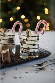 Pohárik na pitie s bielymi stromčekmi Black&White X-Mas - Ø 7*9 cm / 230 ml