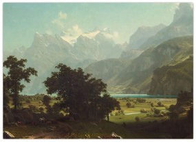 Obraz - Albert Bierstadt, Lake Lucerne, reprodukcia (70x50 cm)