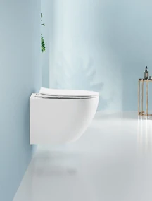 Cerano Cesso, závesná WC misa Vortex + UF sedátko - biela lesklá - 49x36 cm, CER-CER-476678
