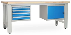 Dielenský stôl Solid OAK-41, 210 cm, 2 závesné boxy, dub