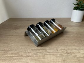 Orion Sada 16ks koreničiek BLACK 80ml + 4ks nerezový organizér na koreničky VASKY - NEREZ + sada 24ks štítkov