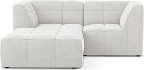 Biela rohová pohovka z textílie buklé (ľavý roh/s leňoškou) Aloha – Makamii