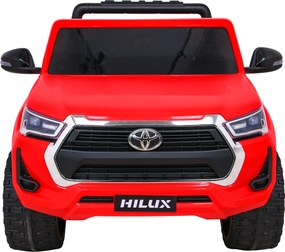 Ramiz Toyota Hilux na batérie pre deti Červený pickup + pohon 4x4 + diaľkové ovládanie