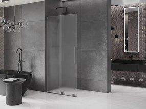 Mexen Velar L, posuvná sprchová zástena Walk-in 90 x 200 cm, 8mm sklo námraza, grafitová, 871-090-003-33-95