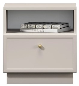 Nočný stolík Lorini 45 cm na sokli - kašmírová / zlatá úchytka G