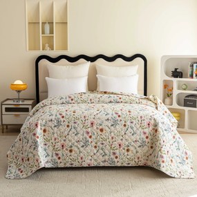 Prehoz na posteľ HERBALIS krémový Rozmer: 170 x 210 cm