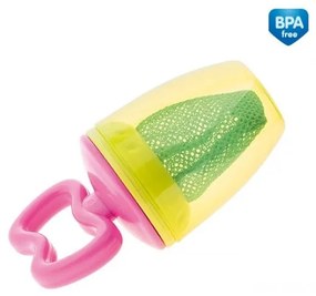 Detská kŕmiaca sieťka na ovocie, green/pink
