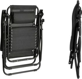 TRENDIE Záhradné ležadlo čierne