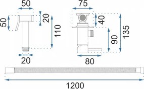 Rea Loop, podomietková bidetová batéria, chrómová, REA-B4106