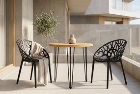 Vintino LIVORNO okrúhly rozkladací jedálenský stôl 80 cm dub artisan/čierna