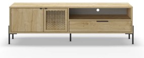 TV stolík v dekore duba v prírodnej farbe 160x50 cm Inca – Marckeric