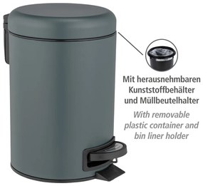 Pedálový oceľový odpadkový kôš 3 l Leman - Wenko