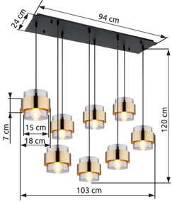 Globo 15560-8H - Luster na lanku MILLEY 8xE27/60W/230V