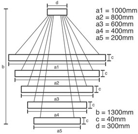 LED Stmievateľný luster na lanku LED/210W/230V 3000-6500K + diaľkové ovládanie