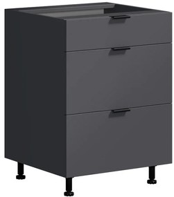 Kuchynská Skrinka LOFT II D60 3SZ METALBOX grafit