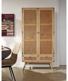 Šatníková skriňa z masívu mindi v prírodnej farbe 90x175 cm Nalu – Kave Home