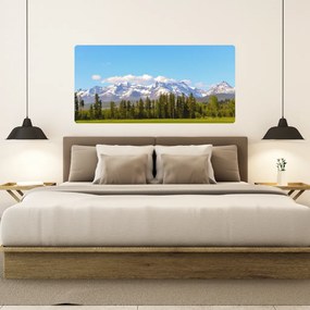 60x120cm Zasnežené hory - textilná nálepka na stenu