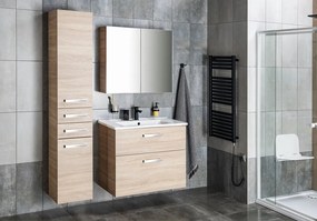 Aqualine Aqualine, VEGA Skrinka vysoká s košom 40x150x31cm, dub platin, VG960