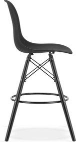 AKCIA Čierna barová stolička CARBRY LAMAL s čiernymi nohami II. akosť