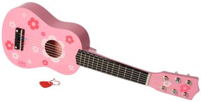 Vilac Drevená gitara ružová s kvetmi
