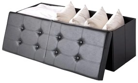 Casaria Skladacia sedacia truhlica s odklápacím krytom, čierna – 80 x 40 x 40 cm