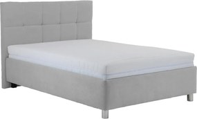 Posteľ Glory 140x200 cm, svetlo šedá látka, bez matraca