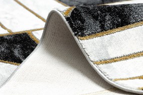 Behúň EMERALD 1015 Glamour exclusive, mramor, geometrický, čierny + zlatá