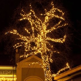 DECOLED Svetelná reťaz LED 5 m, teplá biela, 60 diód, IP67, biely kábel