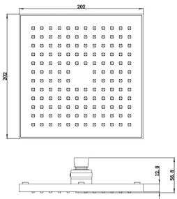 Novaservis - Pevná sprcha 200 x 200 mm chróm, RUP/220,0