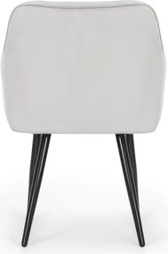 Sada štyroch jedálenských stoličiek FLORENCE zamatové, sivé / čierne nohy (4 ks)