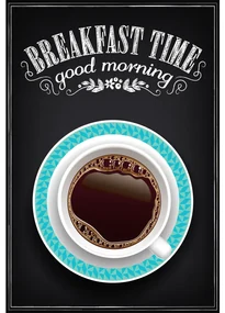 Ceduľa Vintage - Breakfast Time