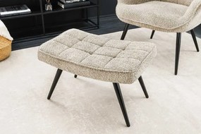 Moderný taburet Malmö bouclé šampanská greige 60cm