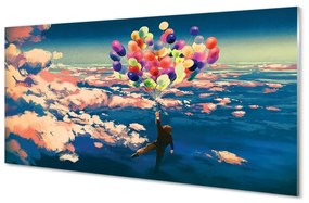 Obraz na skle Oblohy zatiahnuté balóny 120x60 cm