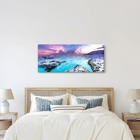 Obraz - Modrá lagúna na Islande (120x50 cm)
