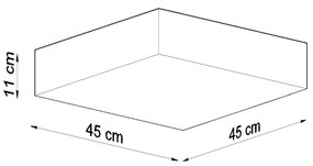 Stropné svietidlo Horus, 1x čierne plastové tienidlo, (biely plast), (45 cm)