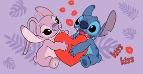 Jerry Fabrics Bavlnená froté osuška 70x140 cm - Lilo and Stitch "Kiss"